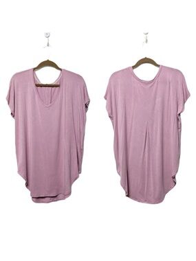 PURE + GOOD Pink Oversized Drape Scoop Top M